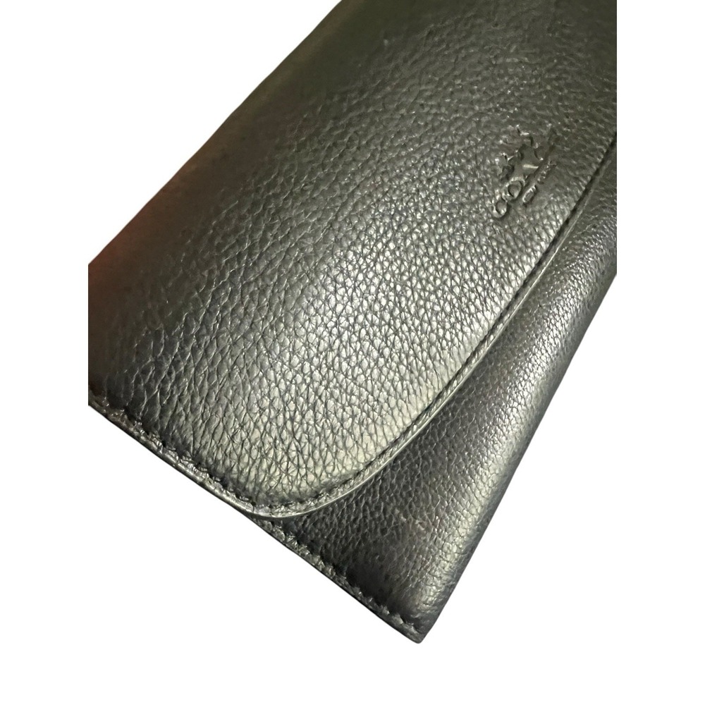 Coach Black Envelope Trifold Wallet for Women with Card Pockets, Zipper Pocket - Picture 3 of 14